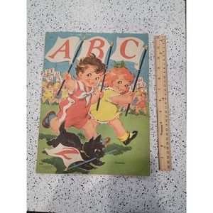 1943 Saalfield Publishing ABC cloth-like children's picture book